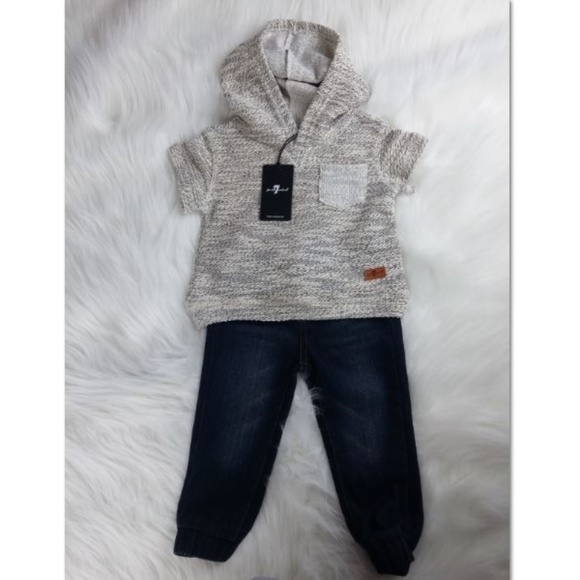 7 For All Mankind Other - 7 For All Mankind Baby Jeans & Hoodie Set 12 Mos